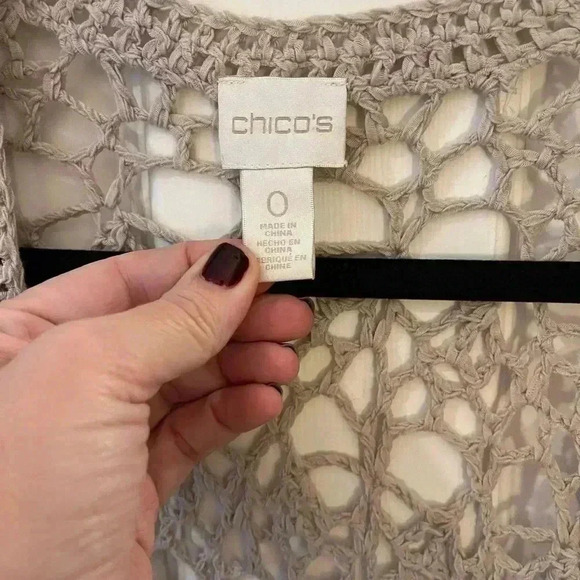 Crochet open front cardigan boho cottagecore small - Picture 6 of 8